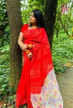 Poristhan Premium Afsan Print Cotton Saree (Full Size with Blouse Piece) - Image 4